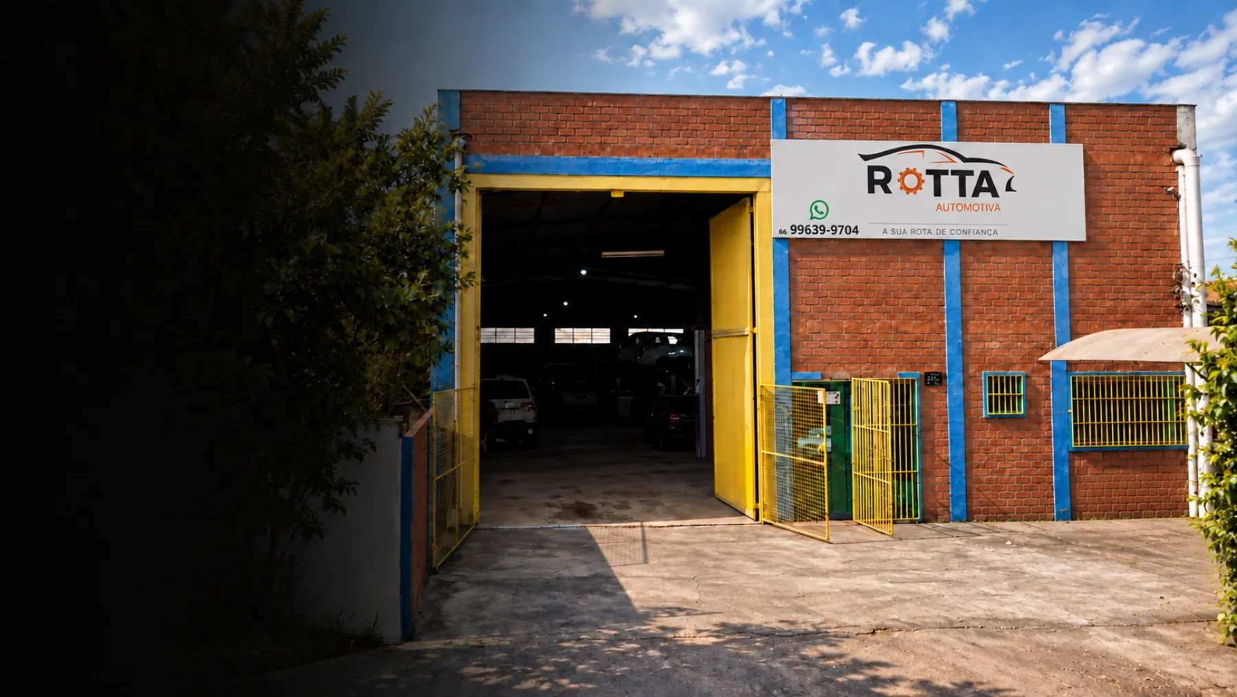 Fachada da Rotta Automotiva, oficina mecânica em Rondonópolis